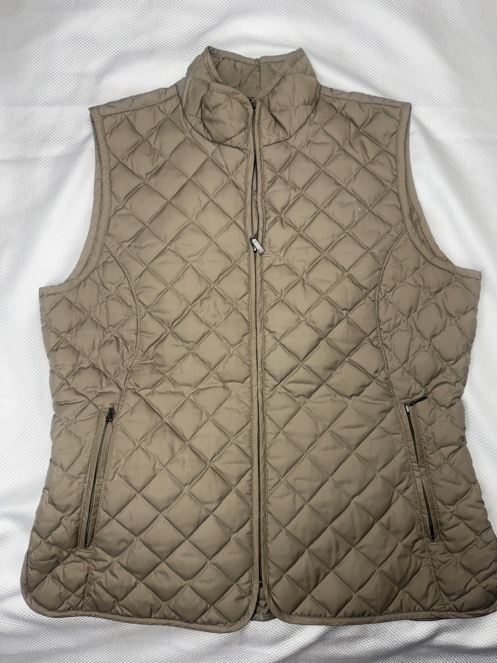 Eddie Bauer Women’s Quilted Sleeveless Down-Filled Vest - Taupe - Medium